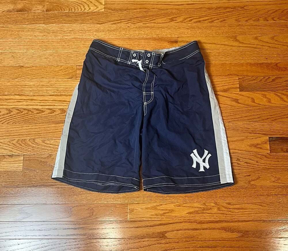 New York Yankees Genuine Merchandise Navy Blue Board Swim Shorts Size XL